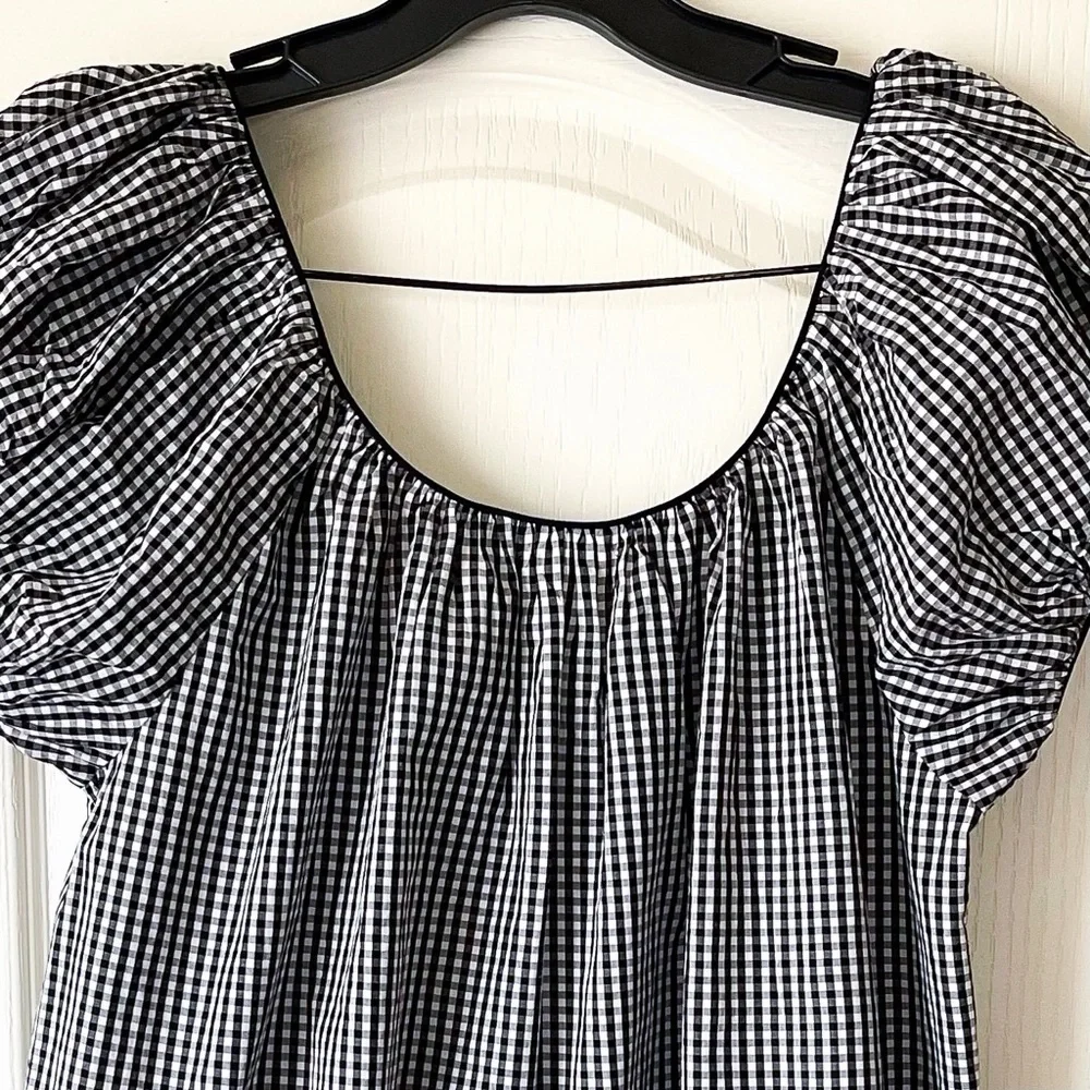 Doen Julia Dress Mini Black White La Maddalena Gingham Medium EUC - Picture 7 of 13